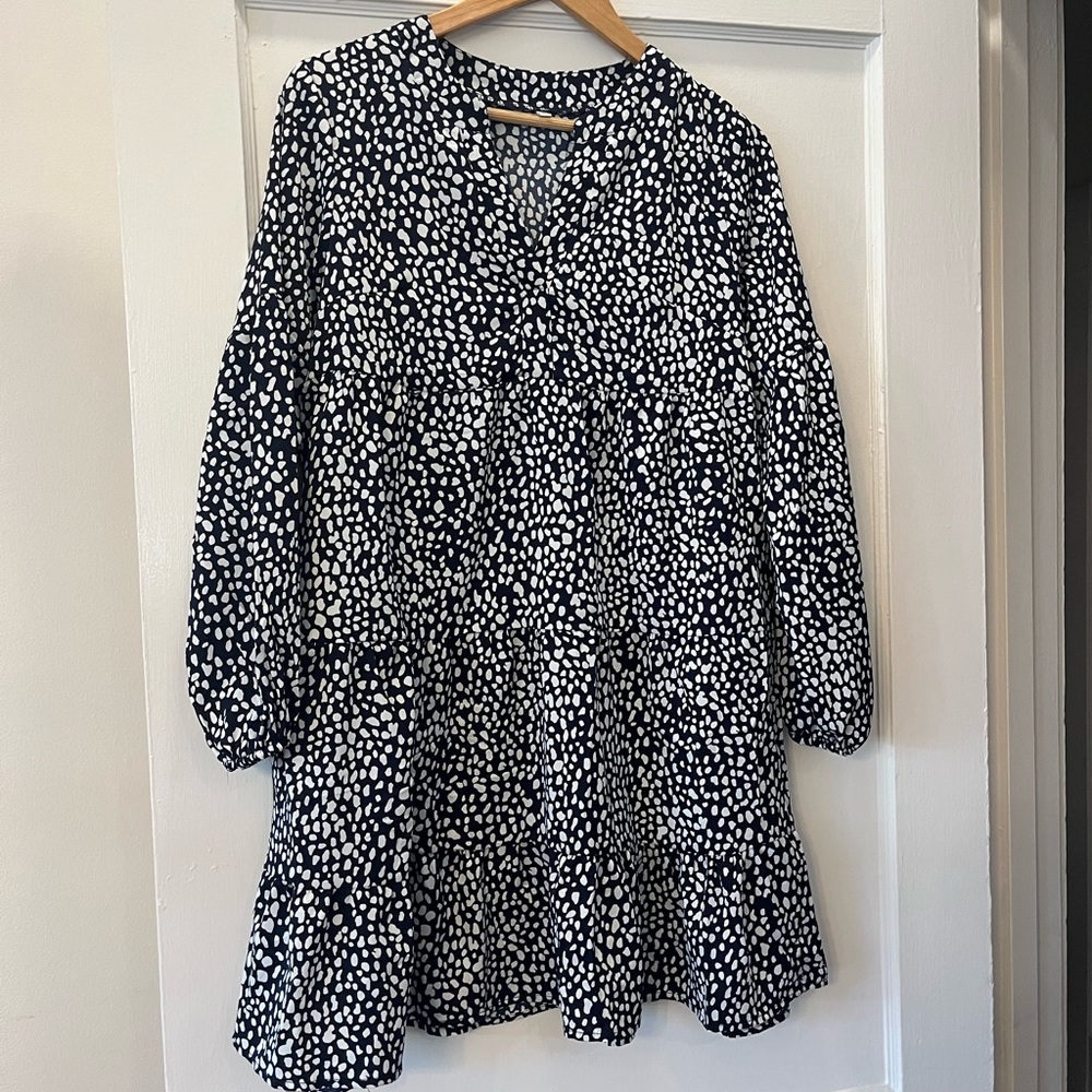 Navy polka dot dress